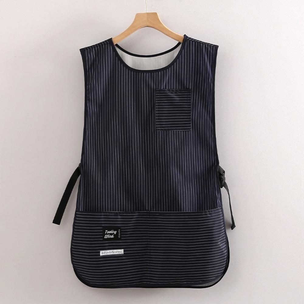 Minimalist Striped Stain-Resistant Apron Multipurpose Anti Dirty Kitchen Aprons Vest Style Waterproof Coffee House Uniform