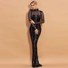 Long Sleeve Evening Party Dress Sequins Women Maxi Dress