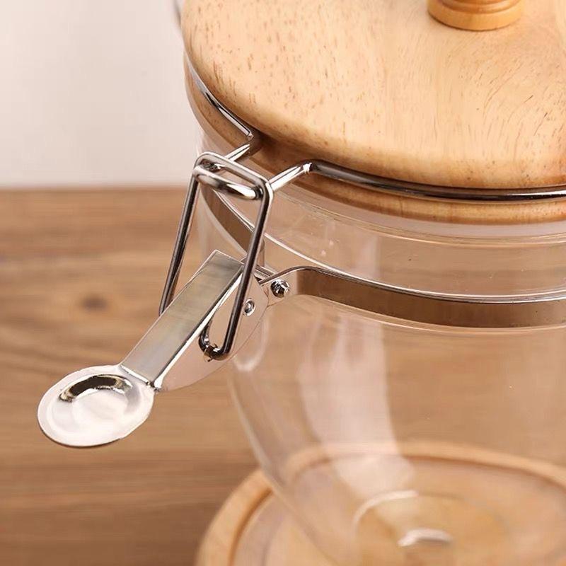 Transparent Plastic Kitchen Coffee Bean Cup – Airtight Sealed Storage Jar Container