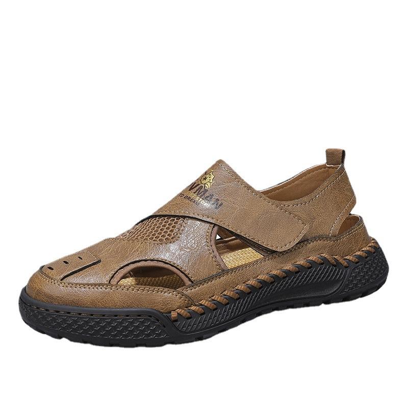 Herbst- und Winter-Neuheiten handgenähte Herrenschuhe Sommer-Freizeitsandalen Slipper Herrenlederschuhe Low-Top Übergröße Vaterschuhe