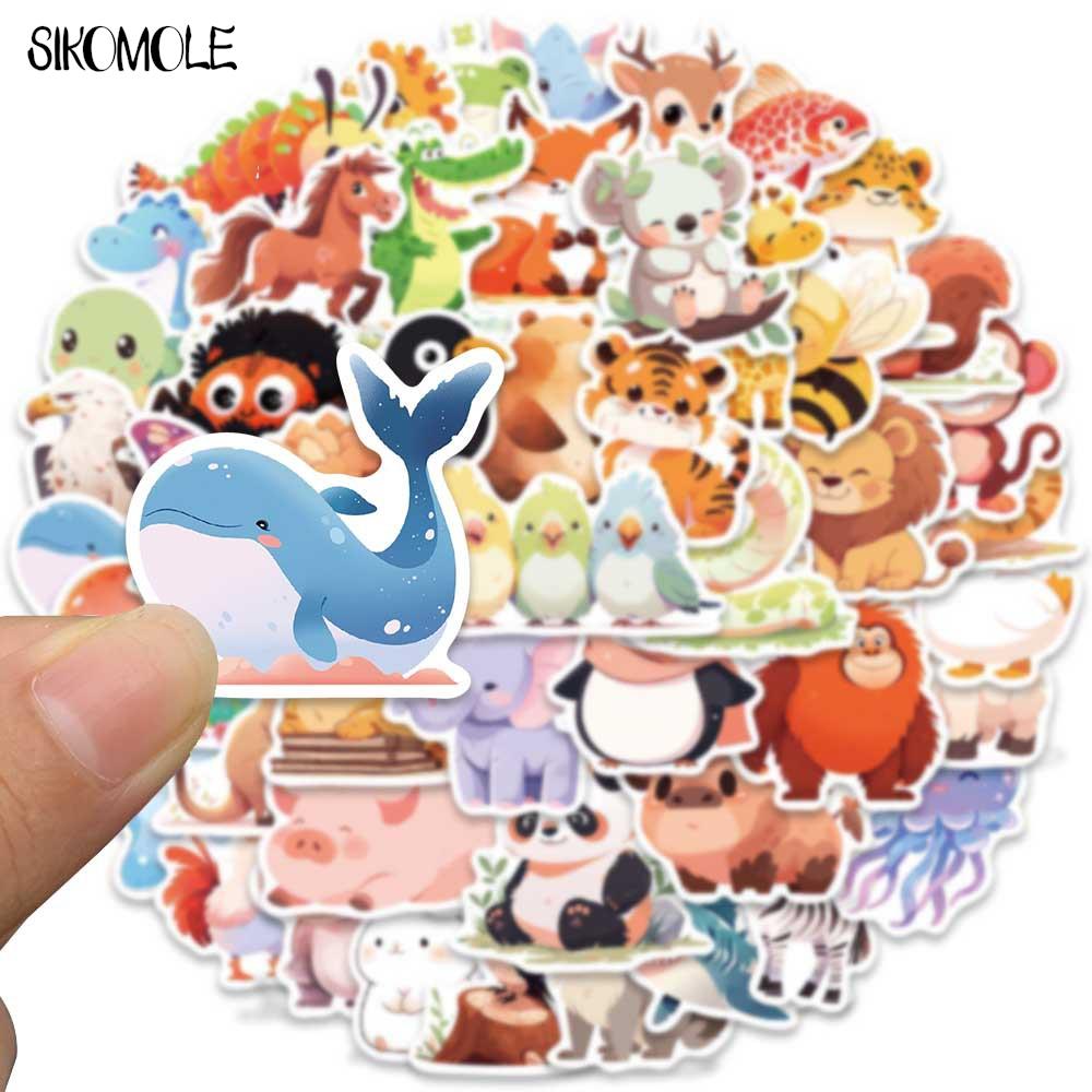 10 30 50PCS Cartoon Children Animals Illustration Stickers Kawaii DIY Travel Luggage Guitar Fridge Laptop Graffiti Sticker Kids