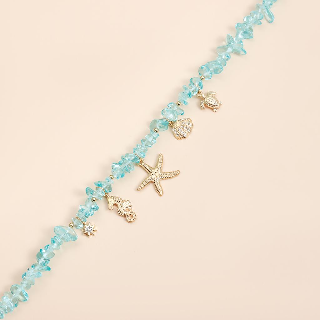 Zarte gemischte Charm-Halskette mit Seestern-Anhänger Vielseitiger Schmuck für den täglichen Gebrauch und besondere Anlässe
