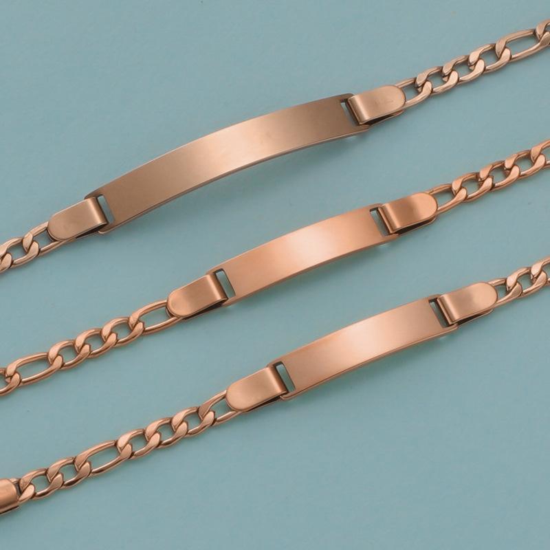 Rostfritt stål Laserbokstäver Armband Personliga presentsmycken