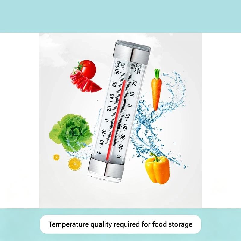 Gefrierschrank Kühlschrank Thermometer Lebensmittelecht Edelstahl Quecksilberfrei mit Clip zum Aufhängen für Küche Restaurant Gebrauch