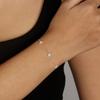 Minimalistisches Glücksbringer Süßes Besetztes Kleeblatt Armband für Damen Mädchen Verstellbare Goldfarbene Gliederkette Klassischer Französischer Schmuck Geschenk