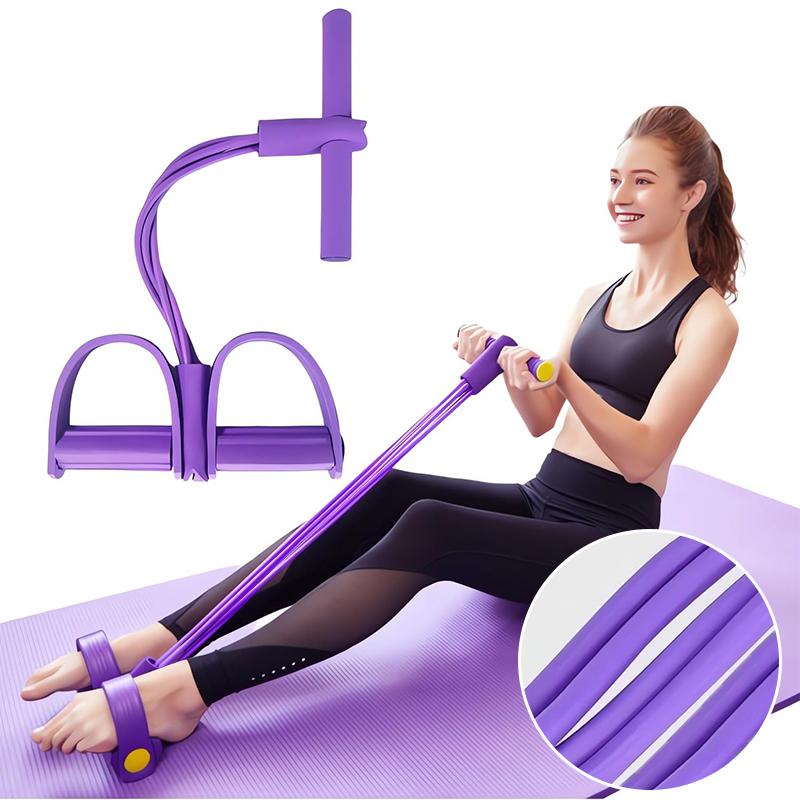 

Fitness Resistance Bands-6 Tube Pedal Ankle Puller 2025 Upgrade Stretch Bands For Exercise Sit Up фиолетовый