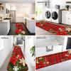 Christmas Checkered Corridor Floor Mats, Machine Washable, Bedside/Sofa Rugs, Kitchen Carpets, Home Decorations