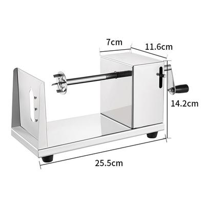 Stainless Steel Semi-Automatic Potato Tornado Slicer with Hand-Crank Pull-Handle