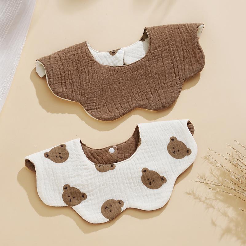 Korean Style Waterproof Baby Gauze Bib - Anti-Spit Up & Drool Petal Bib for Newborns