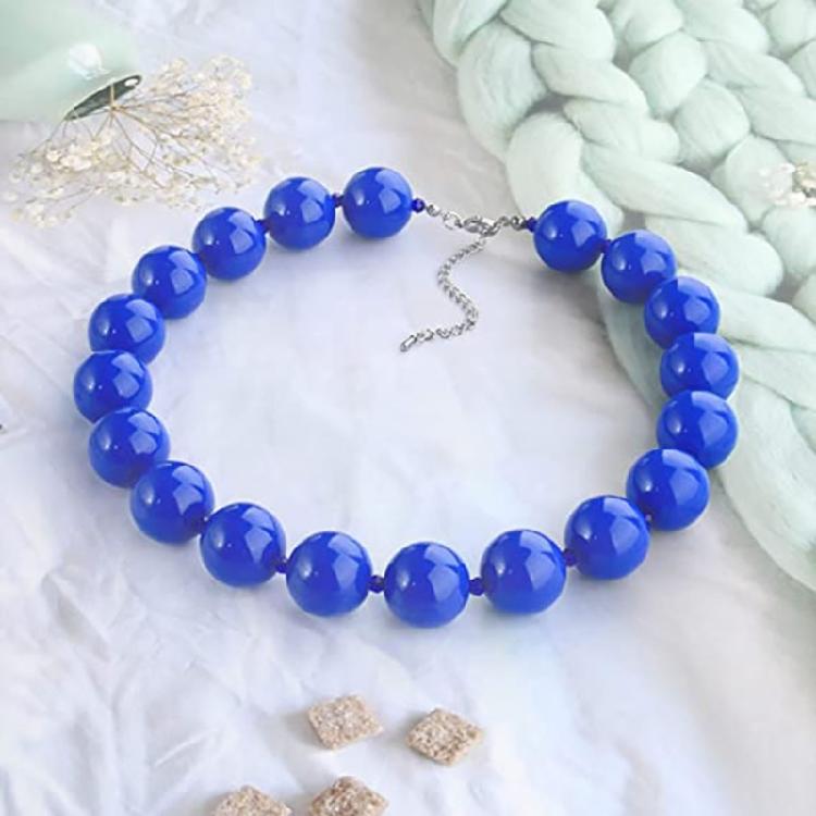 Acrylic Chunky Beads Necklace Statement Bubblegum Necklace Dress Up Jewelry