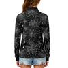 Girls School Uniform Top with Halloween Print Long Sleeve Casual Blouse for Daily Wear