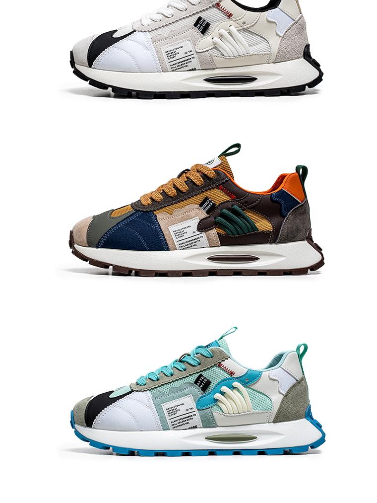 Agan Men's Height-Boosting Winter Waffle Dad Sneakers - Casual, Thick-Soled Running Shoes for Teens