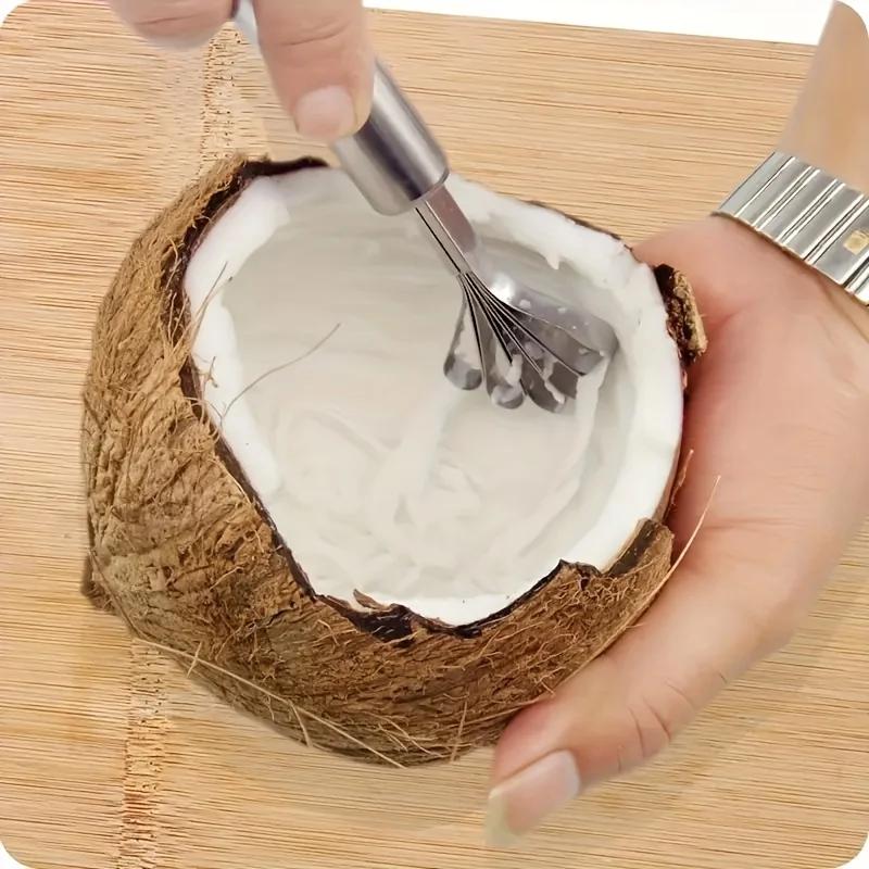 Manual Stainless Steel Shredded Coconut Scraper Knife Home Coconut Grater Scraping Coconut Meat Scraper Fish Fruit Planing