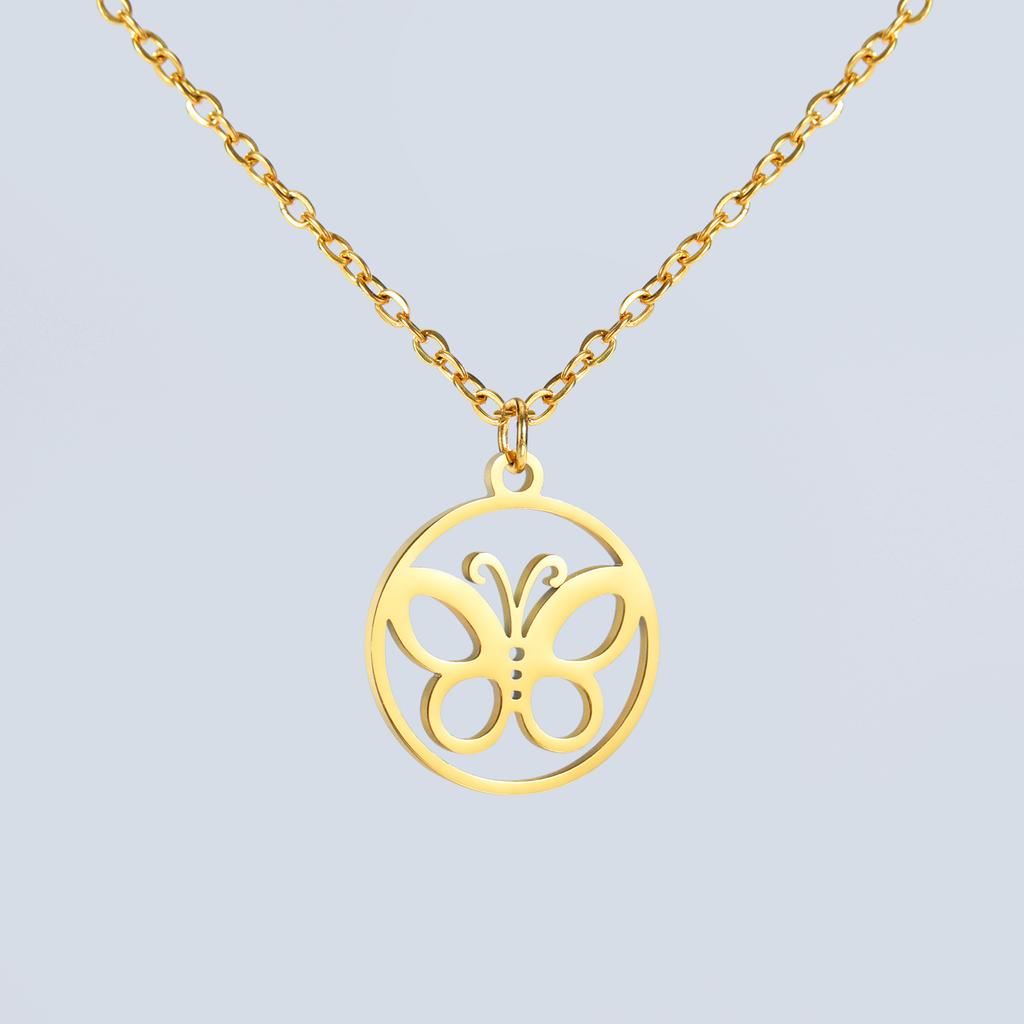 Butterfly Pendant Necklace for Women Stainless Steel Necklace Jewelry Clavicle Chain Ladies Wedding Gifts Accesorios Para Mujer