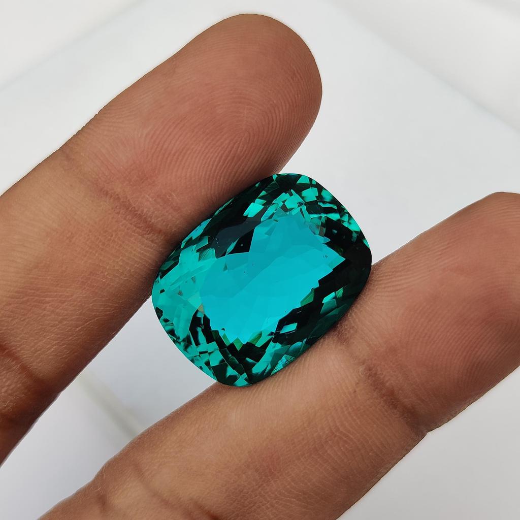 Cushion Cut Natural Glass Stone, Faceted Loose Stone, 31.65 Carat, 23x17x13 Size Stone.