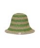 Bajal Striped Paper Bucket Hat Green