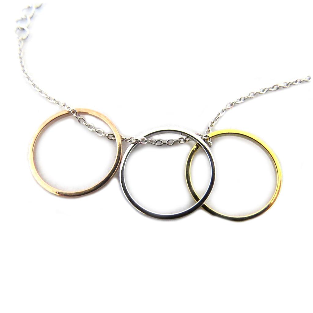 7bis [Q6074] - Tricolor Silver 'Boho' Handmade Bracelet - 35x15 Mm