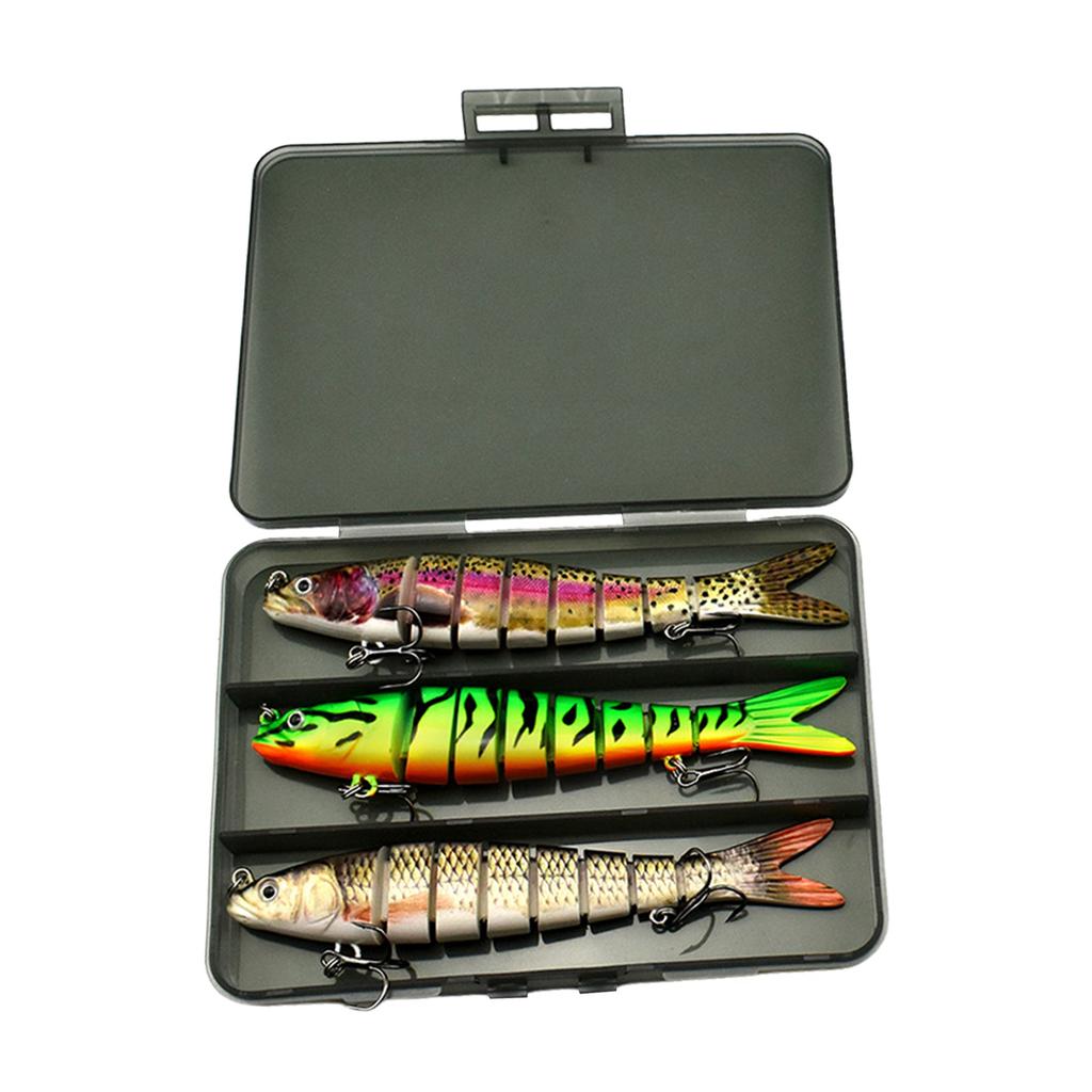 14cm 8-Joint 3-Pack Fishing Lures Set Durable ABS Hard Bait for Freshwater Predator Fishing