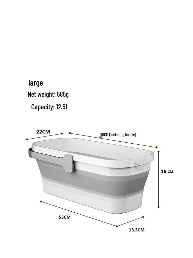 Collapsible Water Bucket for Mopping & Washing - Durable Plastic, Large Rectangular Design for Household & Car Cleaning
