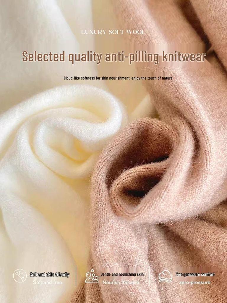 Chic Cream Yellow Slim-Fit Women's Base Layer Sweater for Autumn/Winter