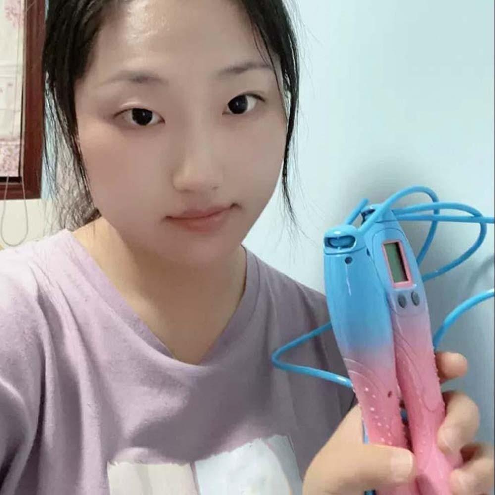 Contrast Color Counting Rope Skipping Non-slip Handle Fitness Jump Rope  Weight Loss