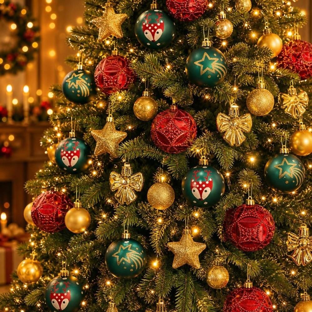 35Pcs/Set Creative Christmas Tree Balls 6CM Xmas Baubles Scene Supplies
