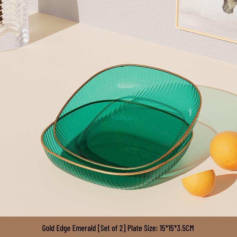 Elegant Transparent Vinegar and Snack Dish - Food Grade Plastic Plate for Dipping Sauces