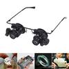 Portable Magnifier Glasses Loupes LED 20X Magnifying Eyewear for Jewelers Repair