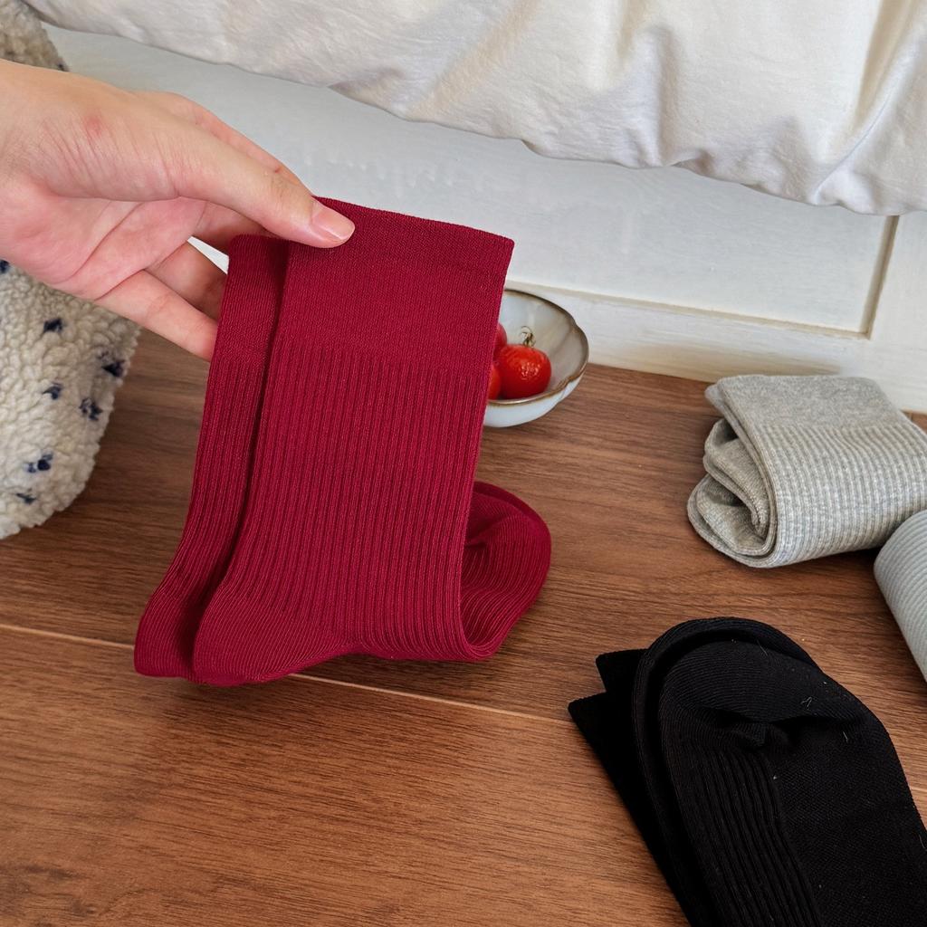 Boneless Anti-Ball Socks Solid Color Stockings Mid-Tube Socks Versatile Socks For Women