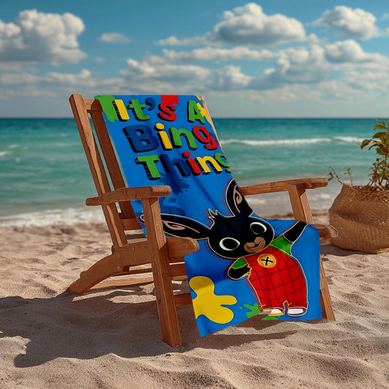 Bing Bunny Fashion Beach Towel: Ideal for Summer Adventures Soft, Absorbent and Quick Drying Suitable for Swimming and Bathing