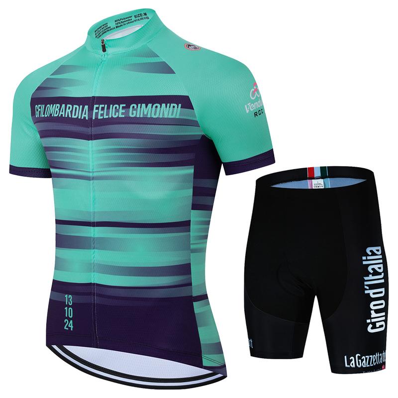 Giro Pro Team Cycling Jersey Set Summer Cycling Clothing MTB Bike Clothes Uniform Maillot Ropa Ciclismo Man Cycling Bicycle Suit