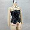 Piba Yi European & American INS Style Women's Summer Off-Shoulder Short PU Leather Sexy Top