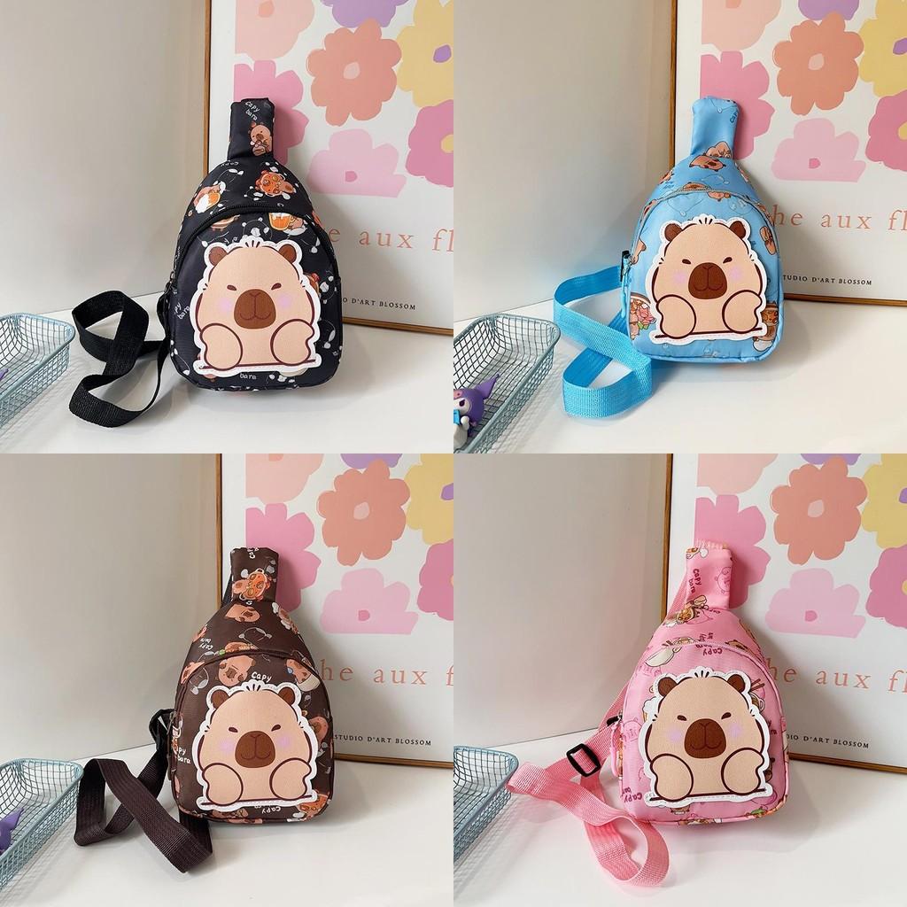 Cartoon Print Capybara Sling Shoulder Crossbody Bag Storage Chest Pack Gift