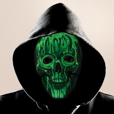 Masque d'Halloween Squelette Visage Complet Effrayant Lumineux Tête de Mort Cosplay Masque de Fête Facile à Porter pour Hommes Femmes