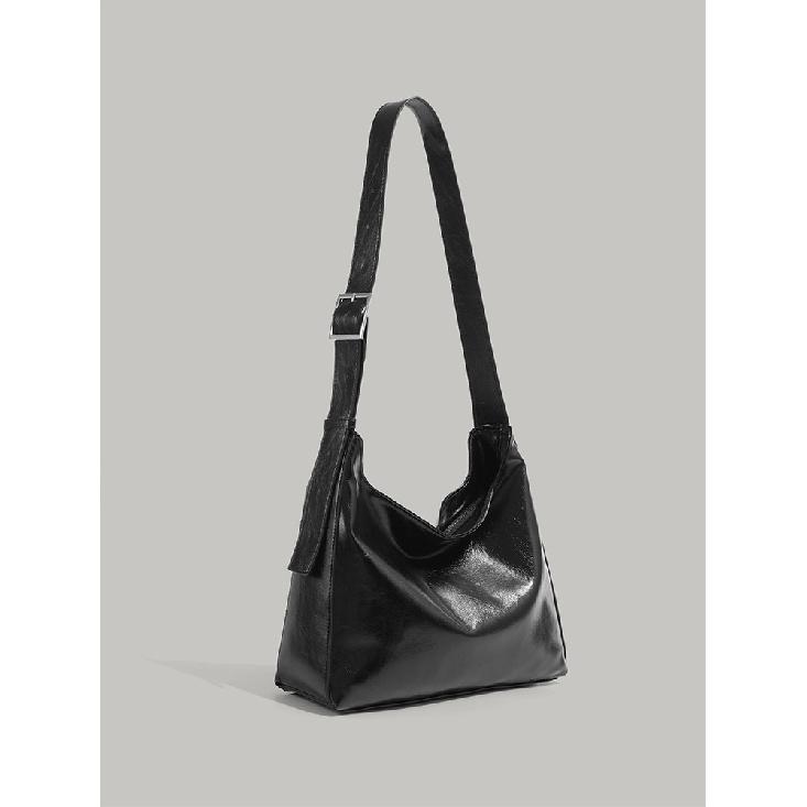 

Простая сумка-багет большой вместимости для женщин 2024 Новая универсальная сумка-тоут для通勤 Модная элегантная сумка на одно плечо/кроссбоди чёрный