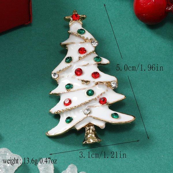 Rinhoo Fashion Zircon Christmas Tree Green Tree Brooch Pins Christmas New Year Gift Jewelry Gift