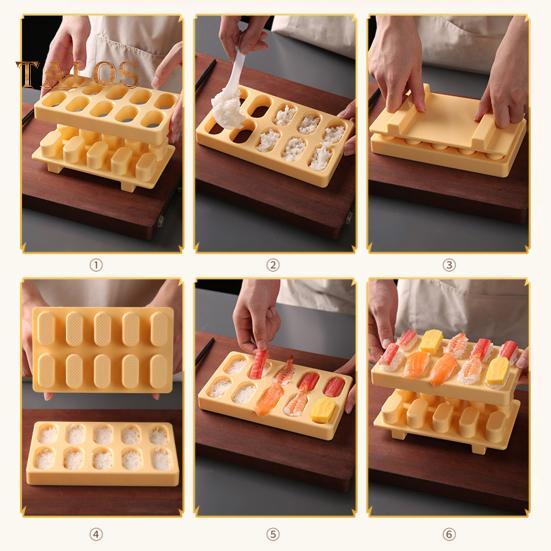 Onigiri-Sushi-Form, Nigiri-Bento-Reisbällchen-Maker, 10-in-1, Mini-Form für japanische Küche, Sushi-Herstellungswerkzeug für die Familie