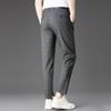 2026 Men's Slim Fit Cotton Linen Plaid Cropped Pants - Spring/Summer Korean Style Casual Wear