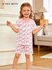Girls' European Unicorn Short-Sleeve Two-Piece Summer Homewear Set