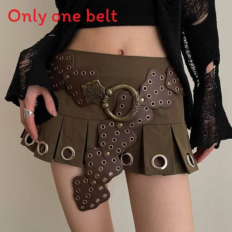 Punk Pu Leather Waist Belt For Women With Metal Pin Buckle For Casual Denim Style