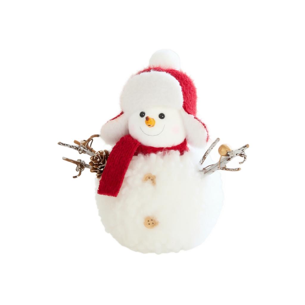 Christmas Snowman Doll Plush Foam Tabletop Ornament for Holiday Window Display