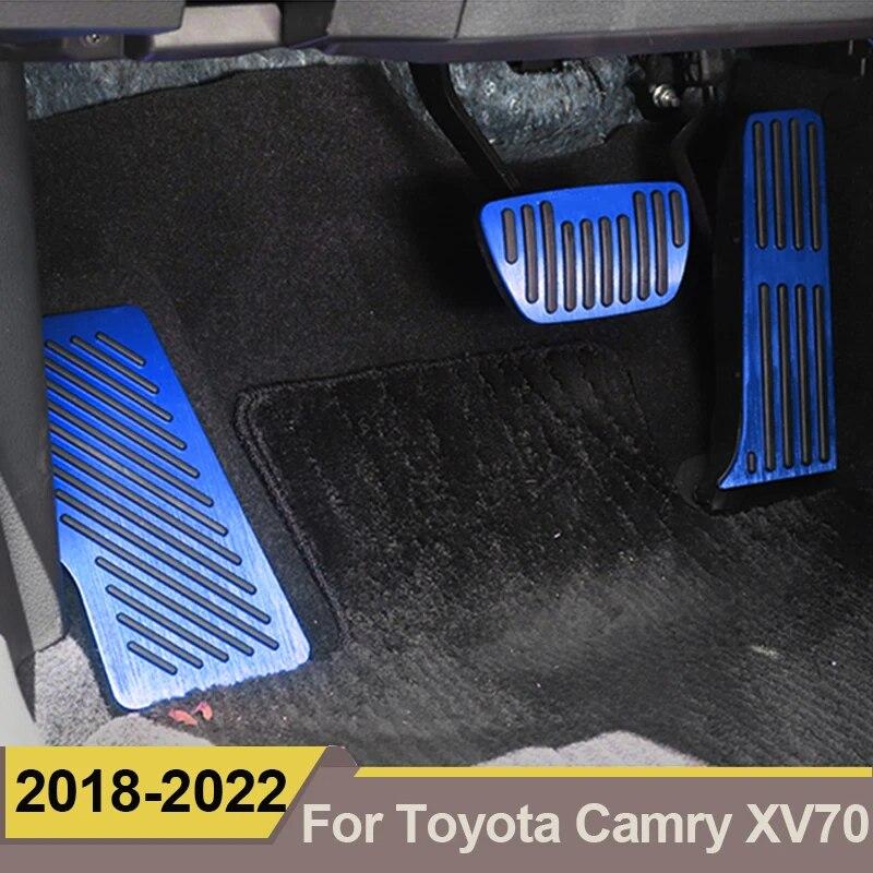 Aluminum Auto Car Pedals Cover Fuel Brake Footrest Pads Plate Cover For Toyota Camry 70 V70 2018    2022 Accessories