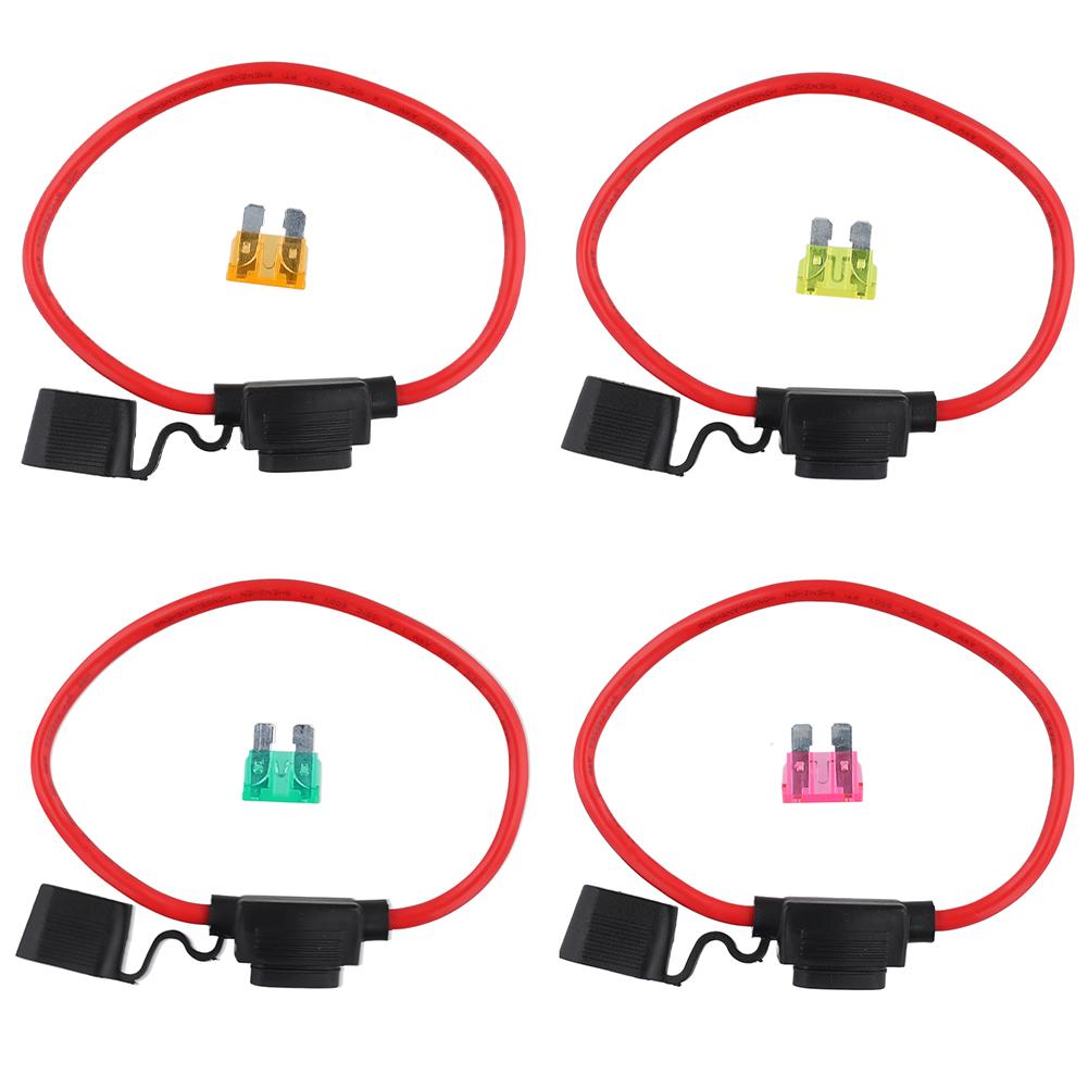 10 AWG Inline Fuse Holder with 5/20/30/40/50 A ATC Blade Fuses Waterproof Car Blade Fuse for Car Truck Boat Motorcycle Fuse Holders1