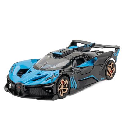 1/32 Bugatti Bolide Supercar Lega pressofusa Modello di auto giocattolo Suono e luce Giocattolo per bambini Da collezione Regalo di compleanno