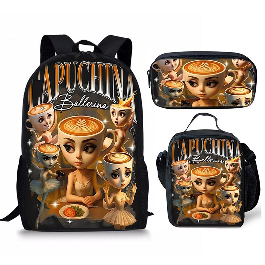 Cartoon Printing Casual Shoulder Bag Junior High School Students Large Capacity Backpacks