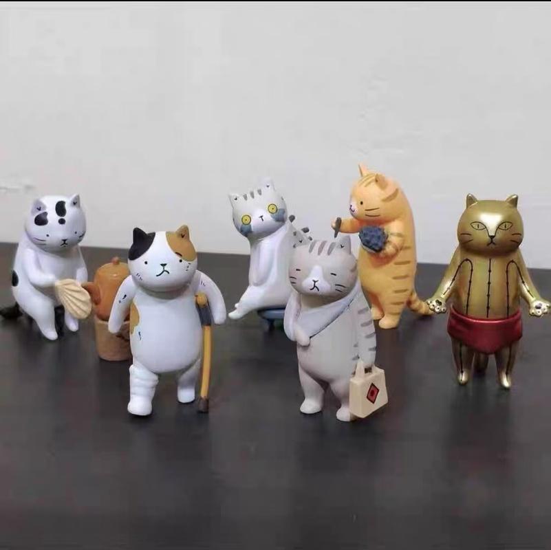 Cat Traditional Chinese Medicine Acupuncture Martial Arts Hall Blind Box Healing Emotional Mini Action Figure Birthday Gifts