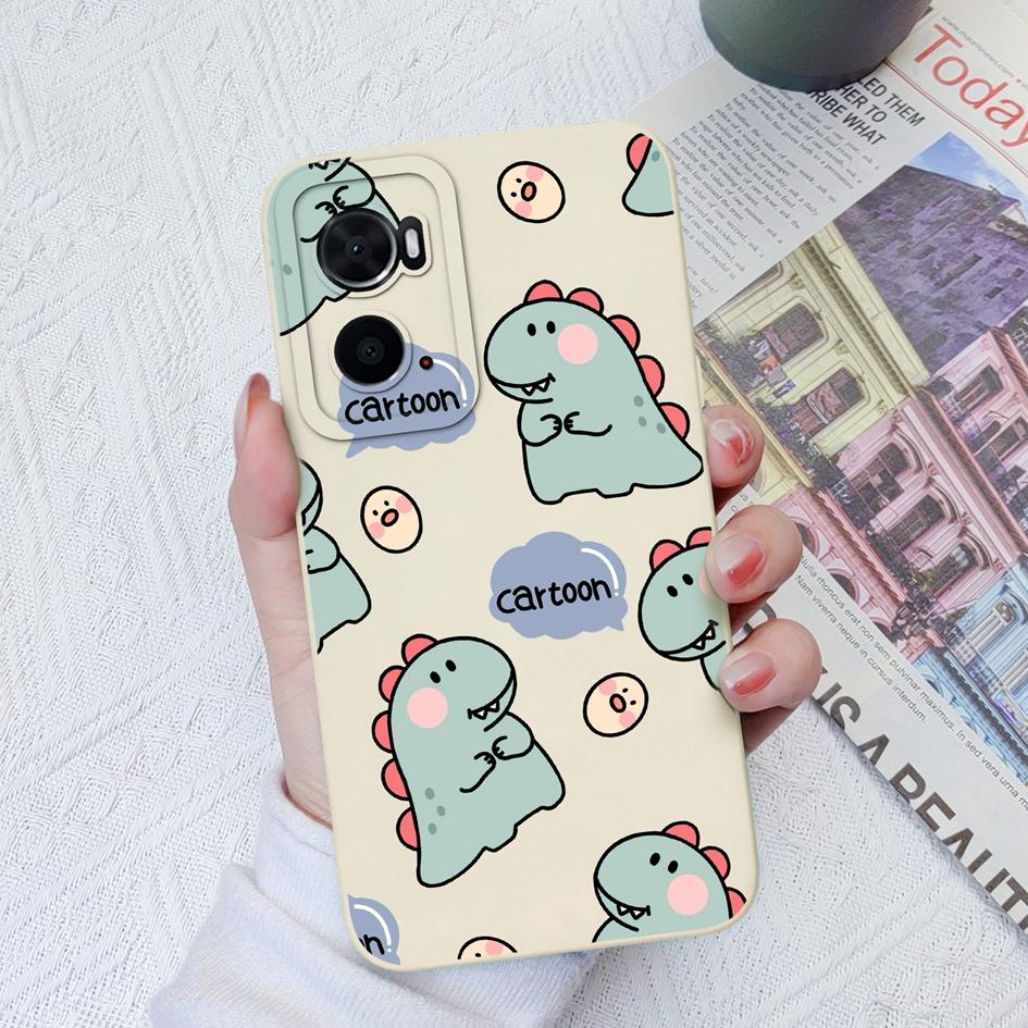 Case For OPPO A72 A78 A94 A91 A76 A73 A93 A8 AX7 Back Cover Cute Dinosaur Housing Shockproof Matte Soft Silicone Screen Protector Capa For OPPO Bumper