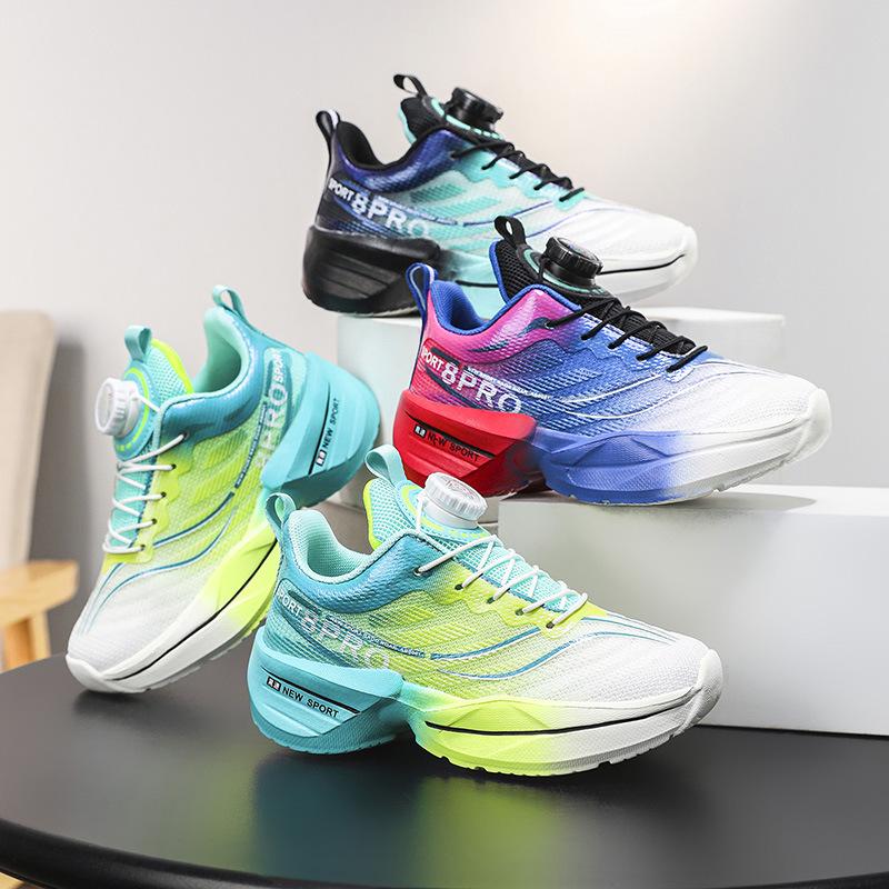 Boys running shoes autumn children's lightweight sports casual shoes breathable double mesh middle and older children's students soft-soled shoes