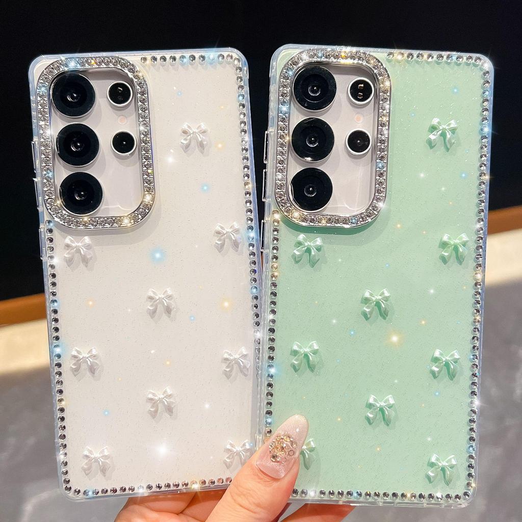 Samsung Galaxy A57 Glitzer Strass Schleife Handyhülle