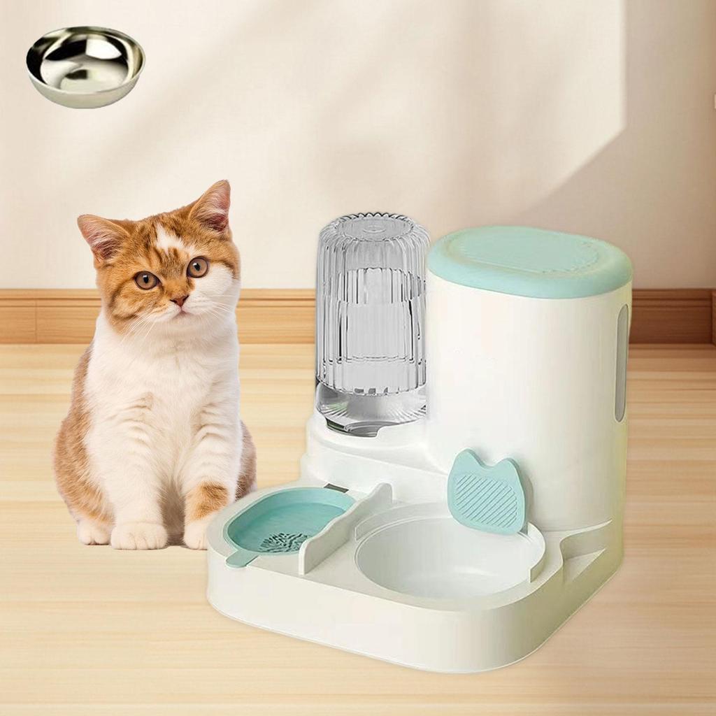 And Water Dispenser,Removable,Compact,Feeding Station Dog Bowl Automatic Pet Feeder Food Feed for Kitten